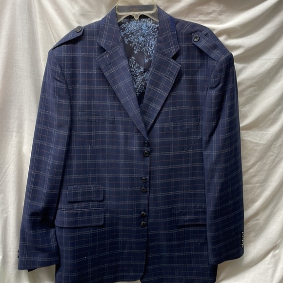 Diamond threads 3piece suit  coat 46r vest 24” chest pants men sz 40r - Picture 3 of 16